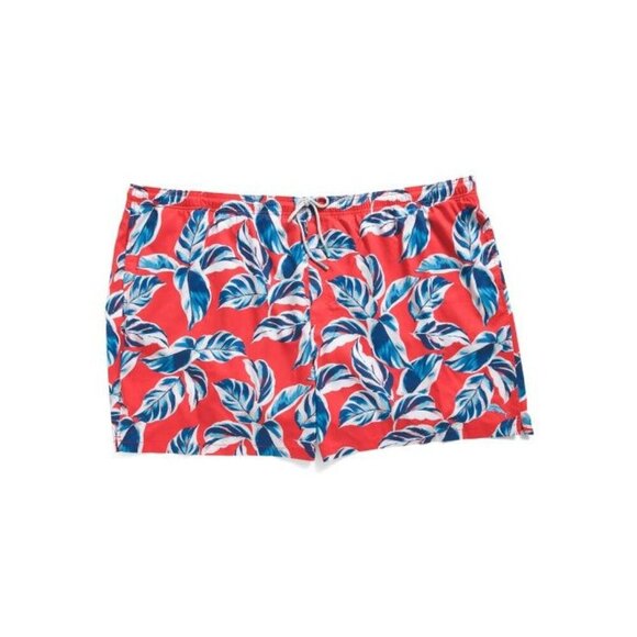 Tommy Bahama Mens Red Blue Big Tall Naples Harbor Leaves Swim Trunks Sz 3XLB New - Picture 1 of 9